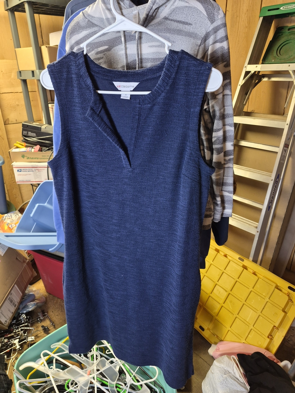Liz Claiborne Navy Sleeveless Knit Shift Dress Bin 64